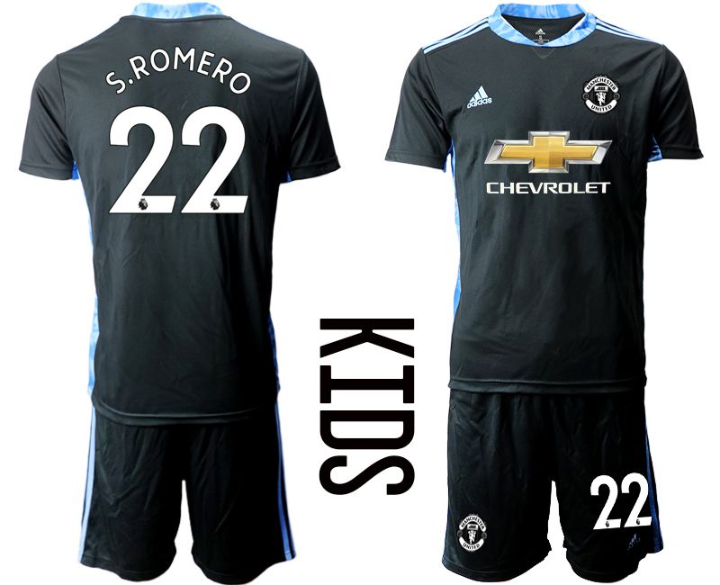Youth 2020-2021 club Manchester United black goalkeeper #22 Soccer Jerseys1->manchester united jersey->Soccer Club Jersey